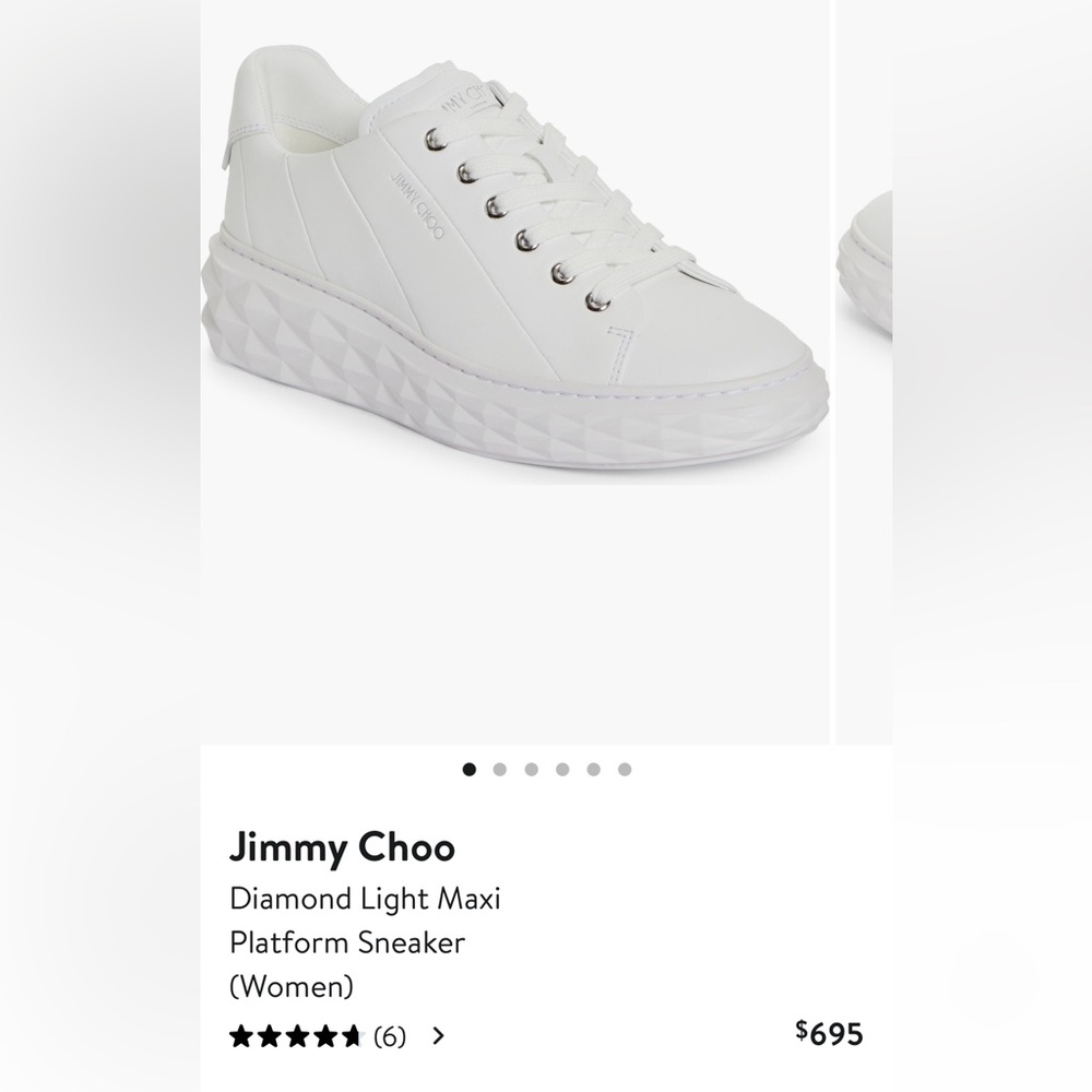 Jimmy Choo Diamond Light Maxi White Sneakers size 7